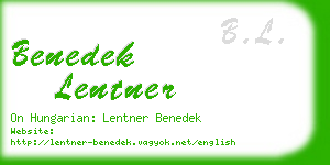 benedek lentner business card